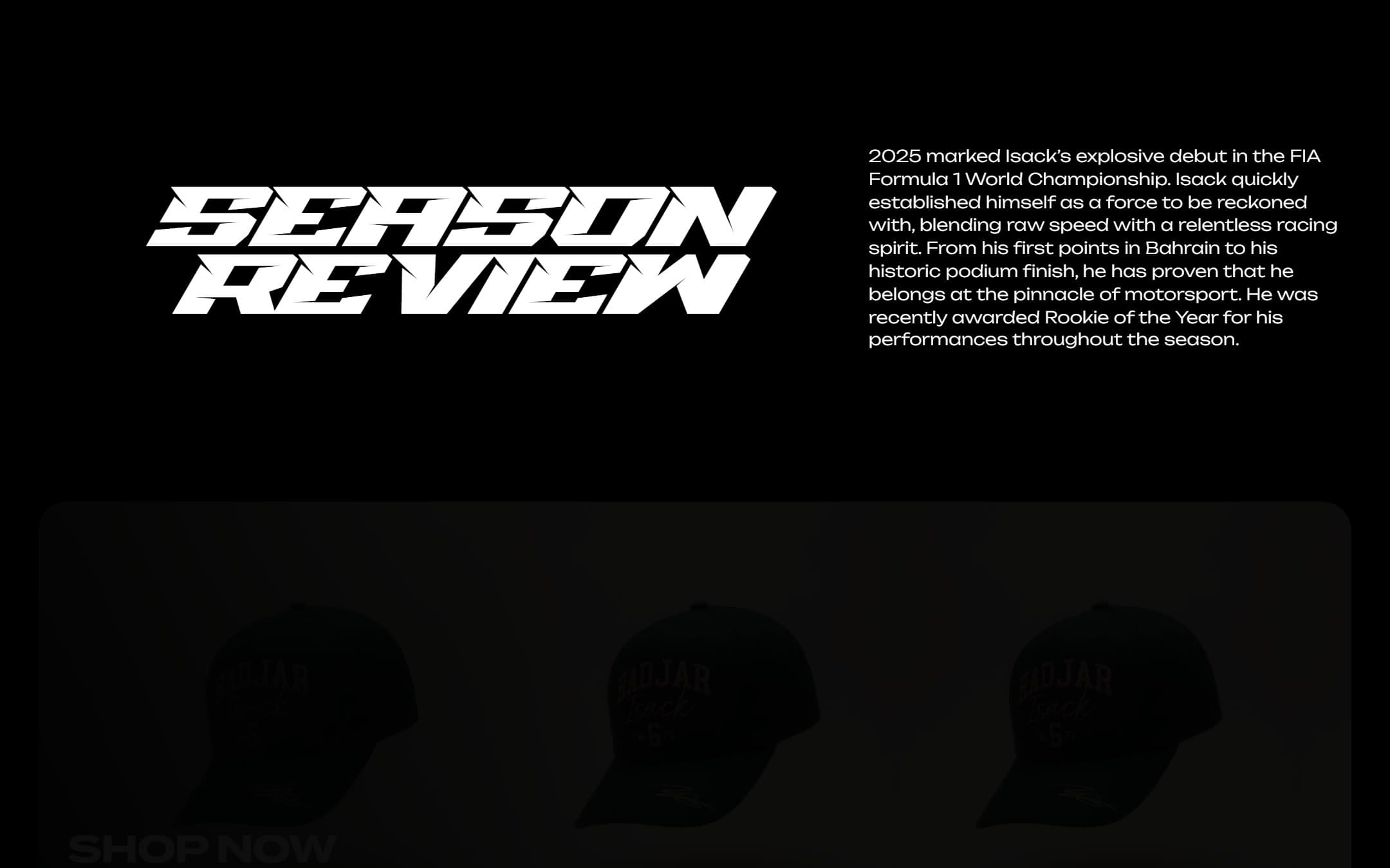 Isack Hadjar, official website, project view 3