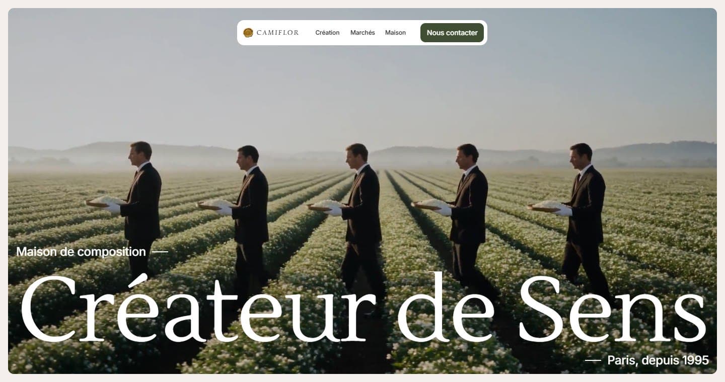 camiflor.com, la page d'accueil