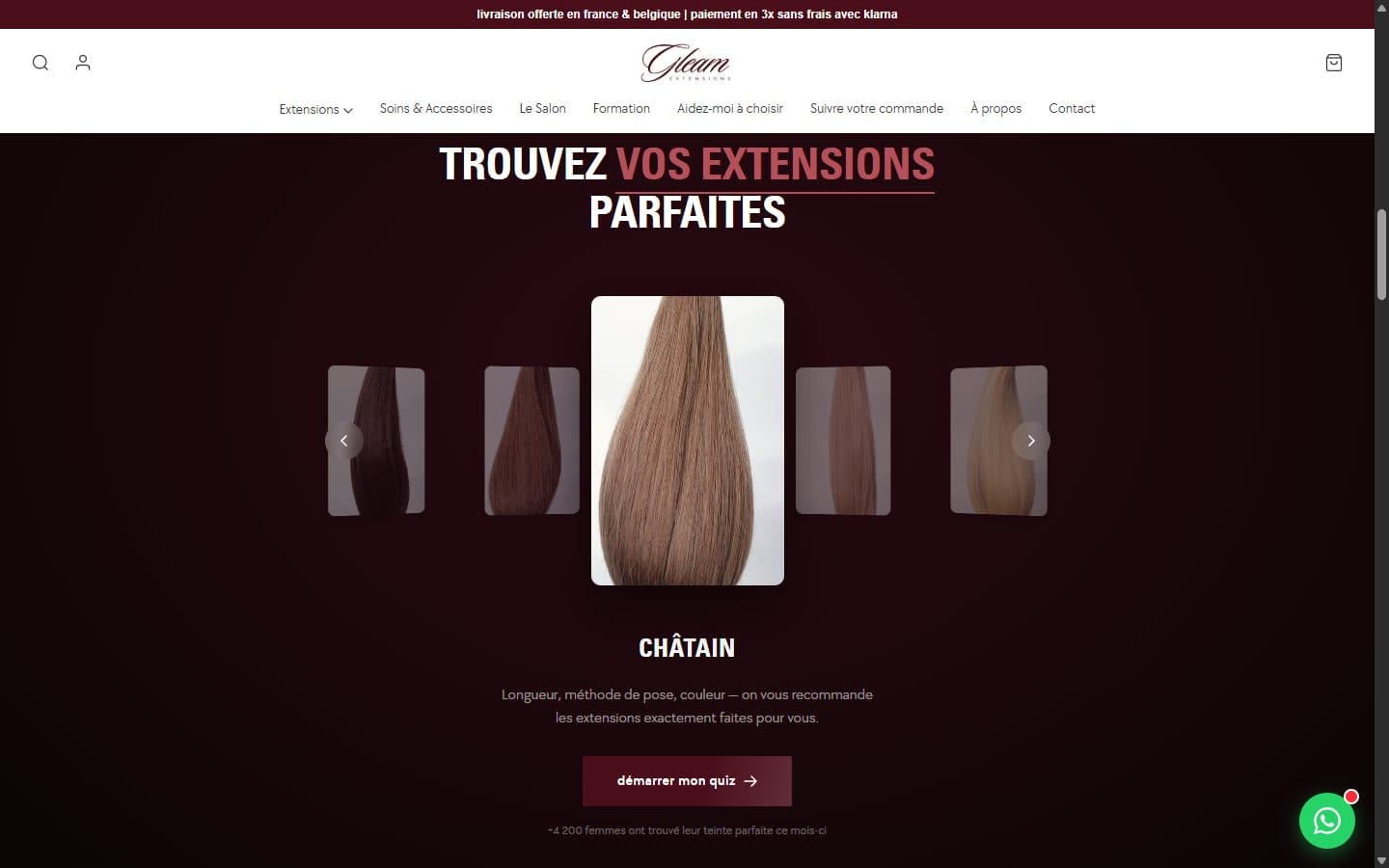 gleamforyou.com, trouver ses extensions