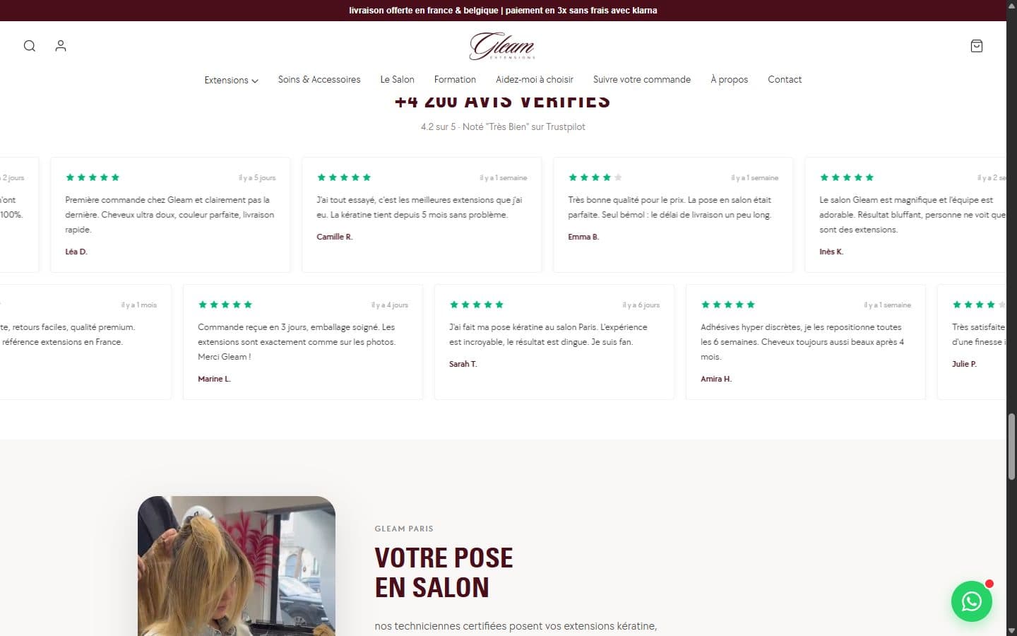 gleamforyou.com, plus de 4 200 avis vérifiés
