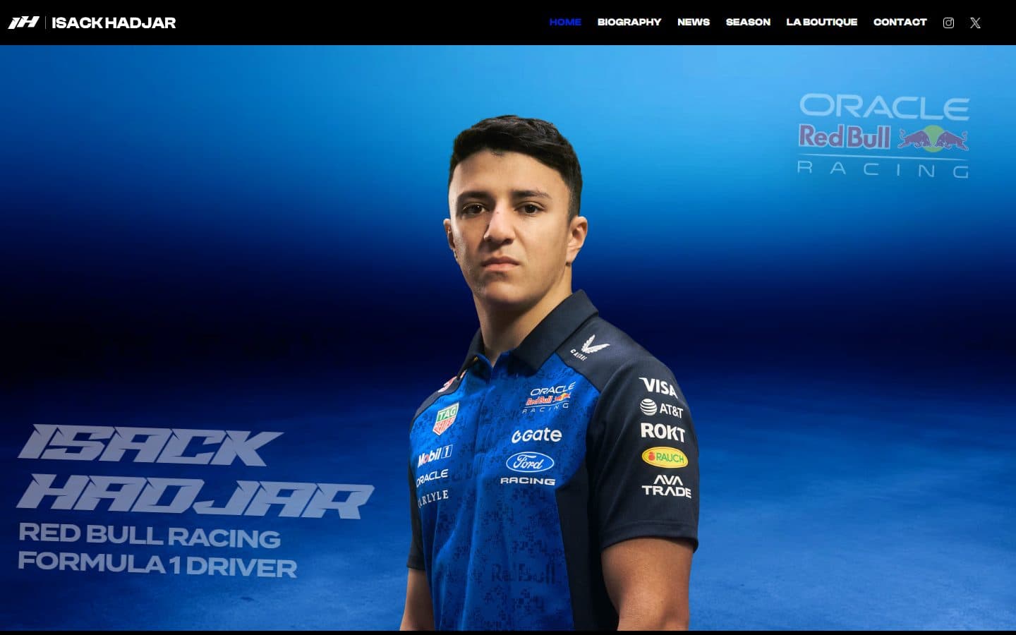 Le site officiel d’Isack Hadjar