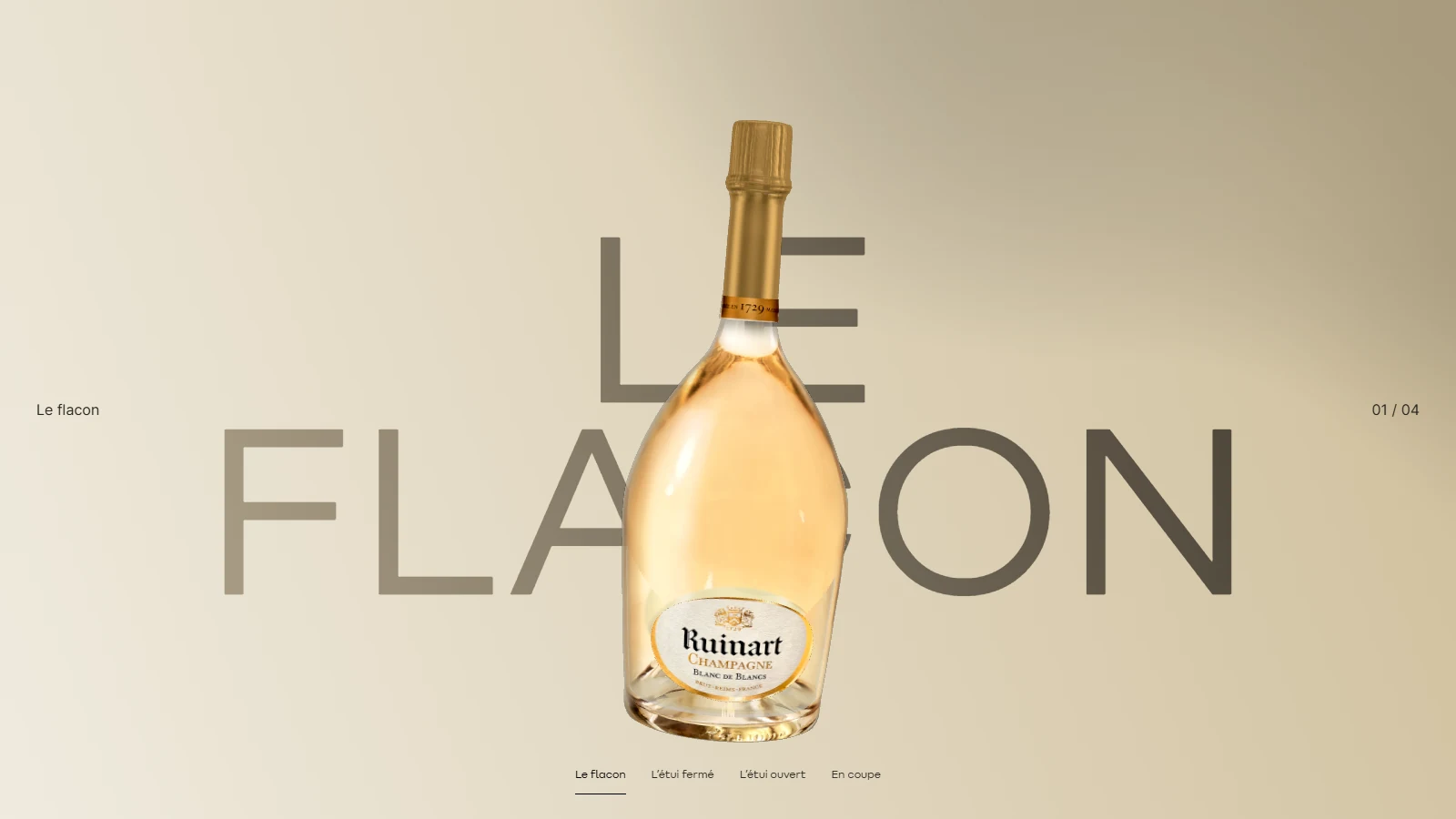 Aperçu de la maquette Blanc de Blancs : le flacon en 3D